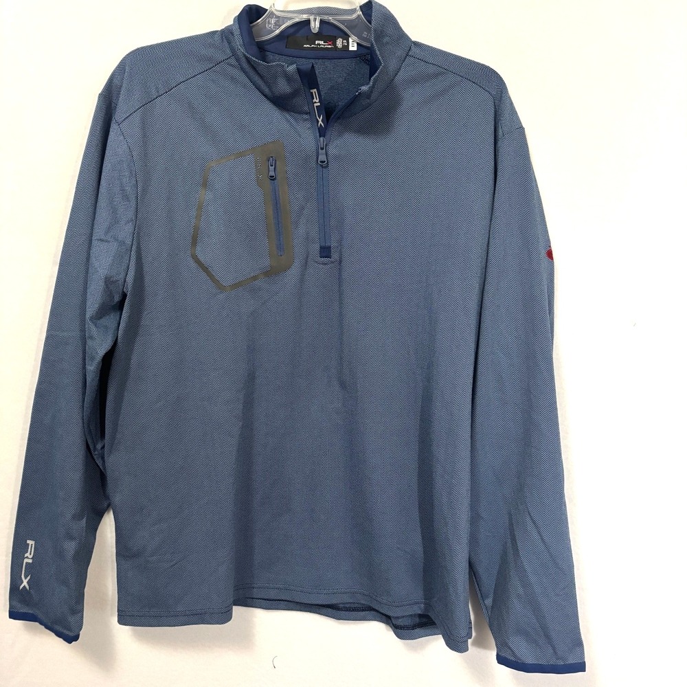 RLX Ralph Lauren Herringbone Performance‎ 1/4 Zip Pullover shirt jacket XXL 2XL